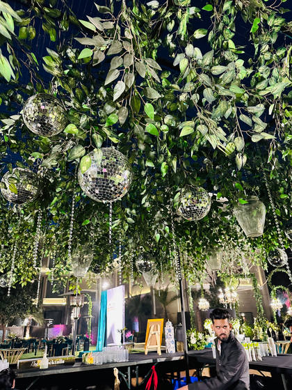 Ceiling and Bar — After Party decor — Jaya x Nikunj